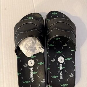 Mandalorian Black Slide Sandals